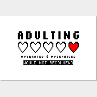 Adulting Overrated Overpriced 8bit Posters and Art